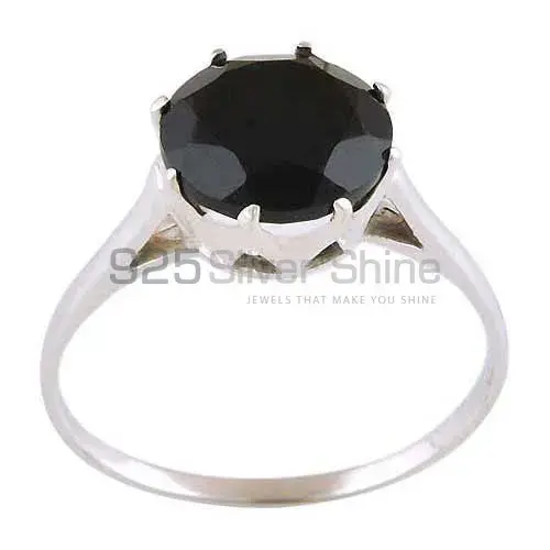 Natural Black Onyx Gemstone Rings In 925 Sterling Silver Jewelry 925SR3898