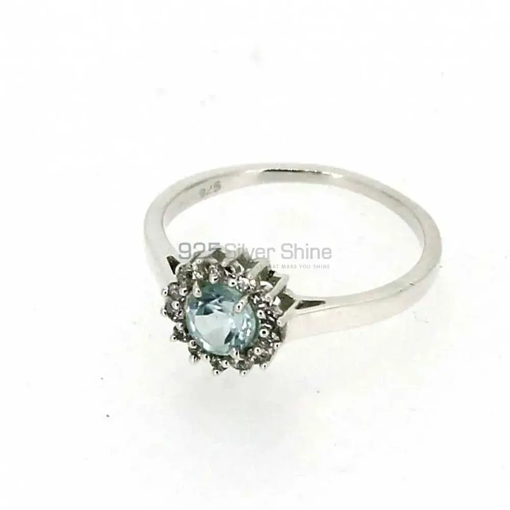 Natural Blue Topaz Gemstone Handmade Ring In 925 Silver 925SR050-4_1