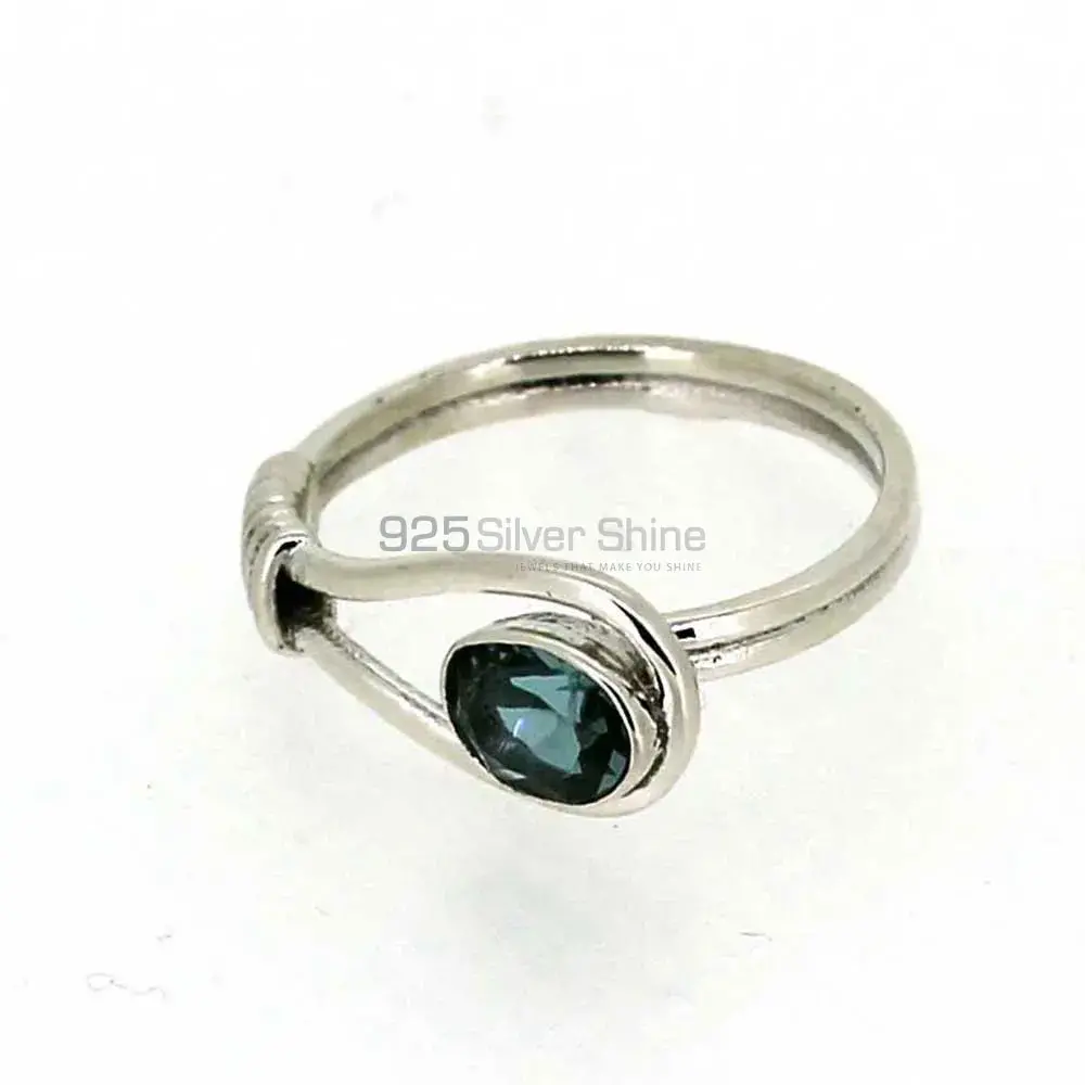 Natural Blue Topaz Gemstone Handmade Ring In 925 Solid Silver 925SR028-3_3