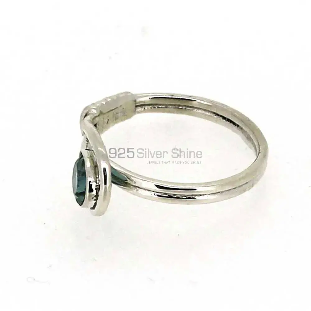 Natural Blue Topaz Gemstone Handmade Ring In 925 Solid Silver 925SR028-3_5