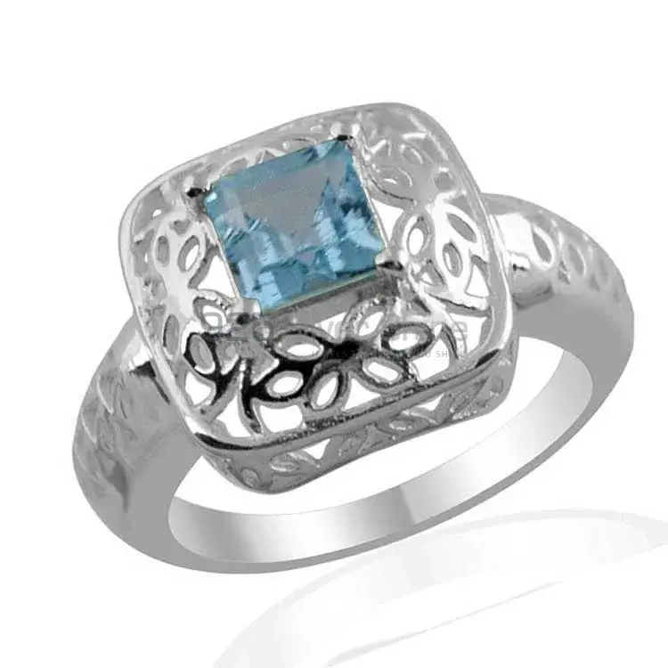 Natural Blue Topaz Gemstone Rings In 925 Sterling Silver 925SR1369_1