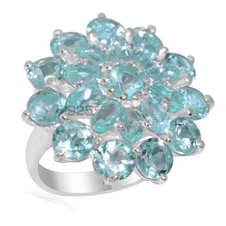 Natural Blue Topaz Gemstone Rings In Solid 925 Silver 925SR2150_0
