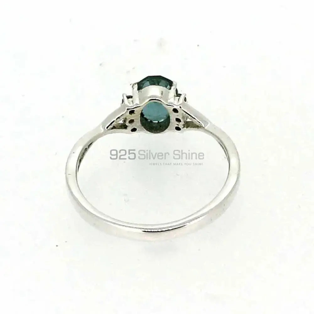 Natural Blue Topaz Semi Precious Gemstone Ring In 925 Silver 925SR051-4_4