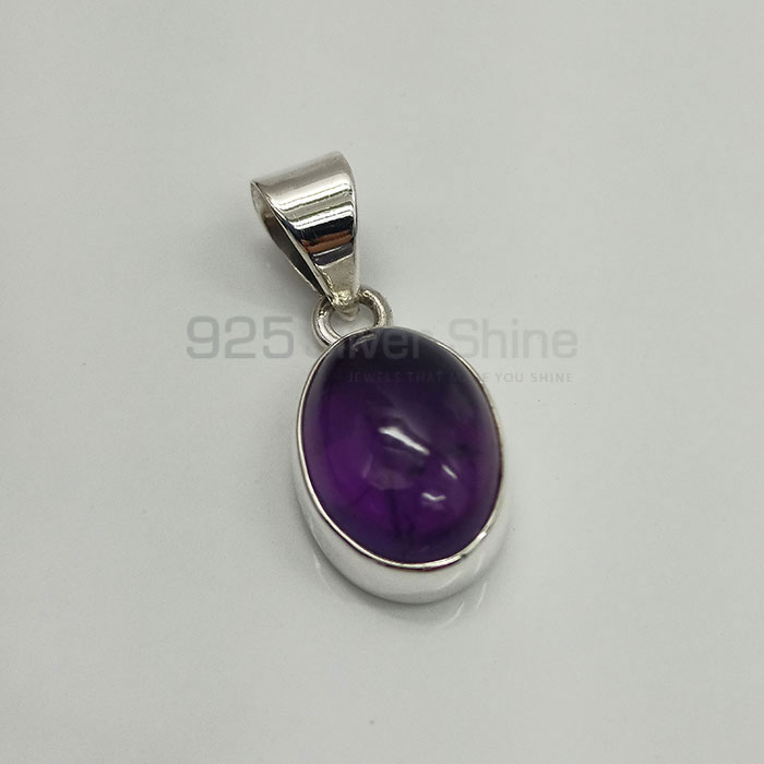 Natural Cabochon Amethyst Gemstone Pendant In Sterling Silver 925NSP11_4