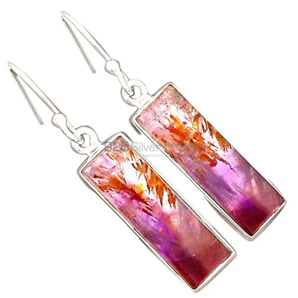 Natural Cacoxenite Gemstone Earrings In 925 Sterling Silver 925SE2497_1