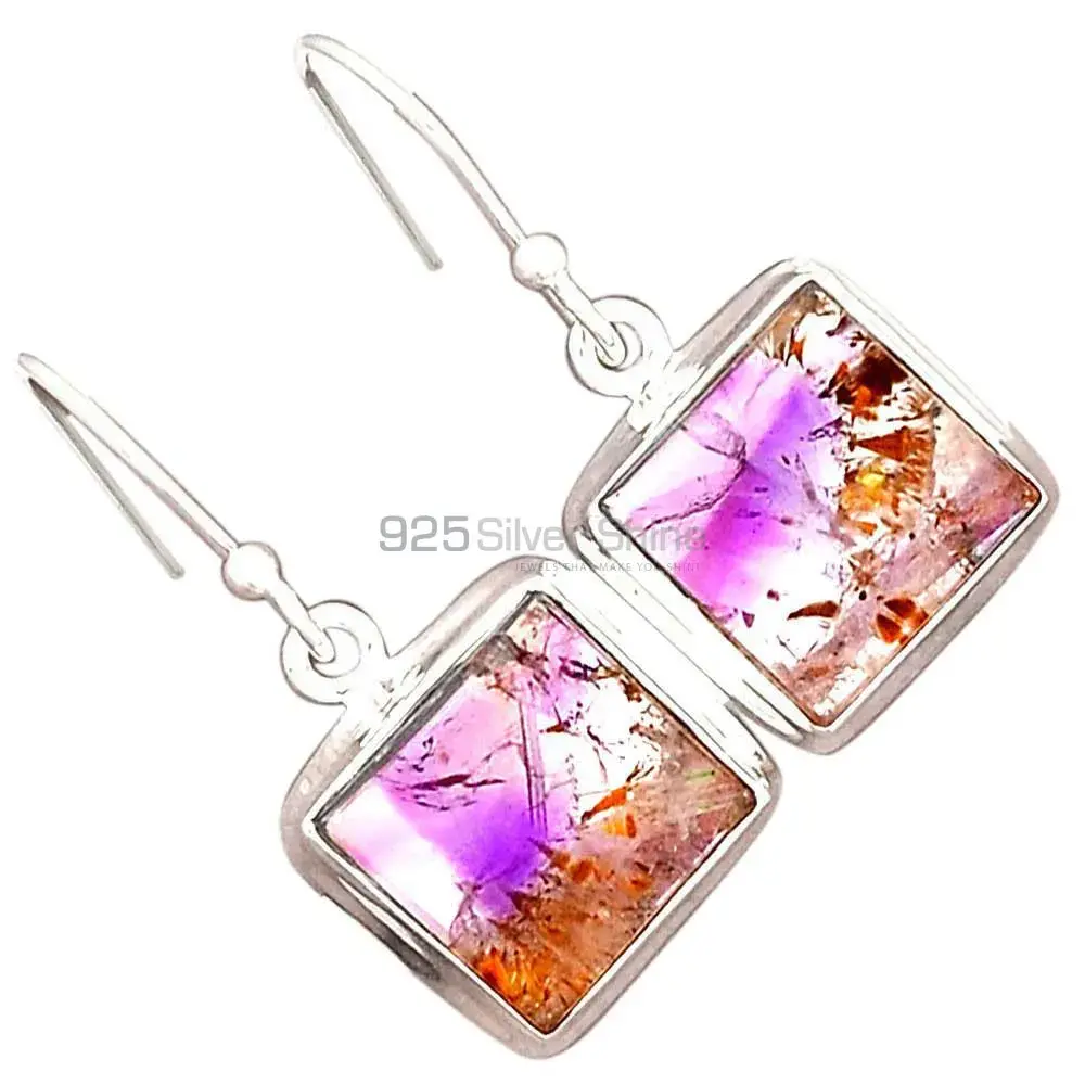 Natural Cacoxenite Gemstone Earrings In 925 Sterling Silver 925SE2497_2