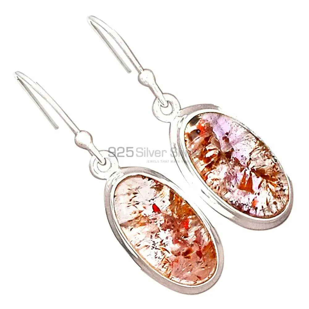 Natural Cacoxenite Gemstone Earrings In 925 Sterling Silver 925SE2497_5