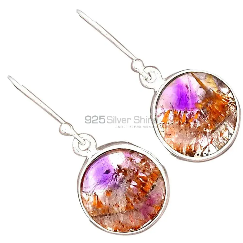 Natural Cacoxenite Gemstone Earrings In 925 Sterling Silver 925SE2497_6