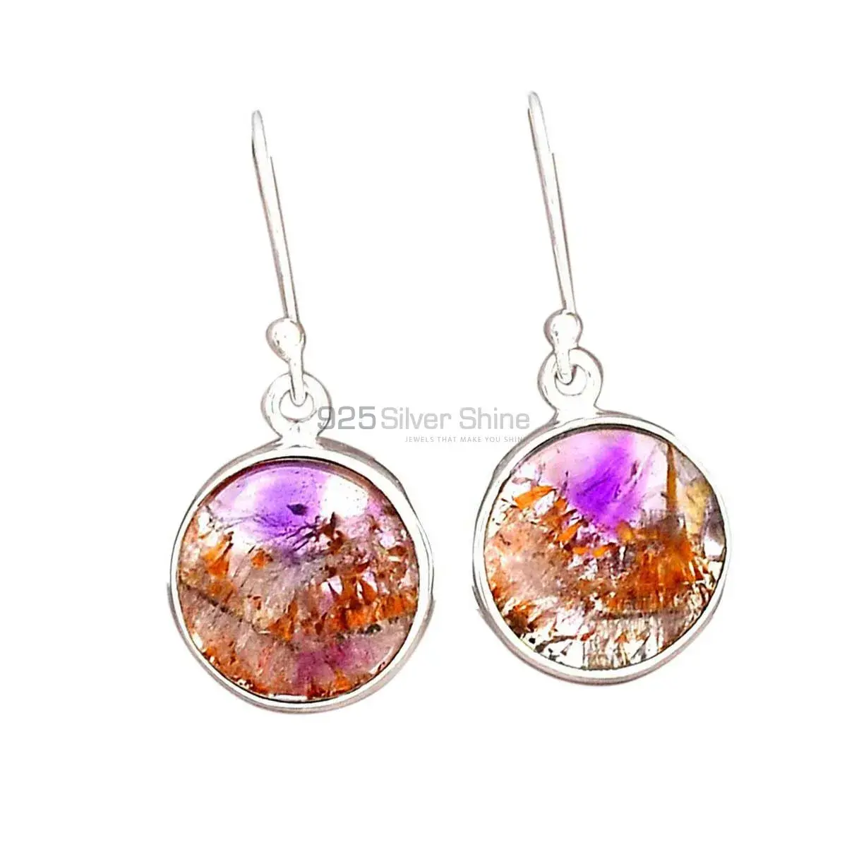 Natural Cacoxenite Gemstone Earrings In 925 Sterling Silver 925SE2497_7