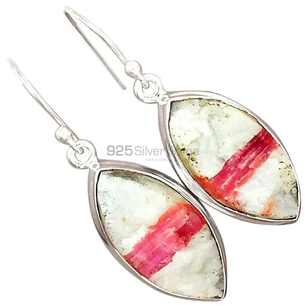 Natural Cinnabar Gemstone Earrings In 925 Sterling Silver Jewelry 925SE2369_5
