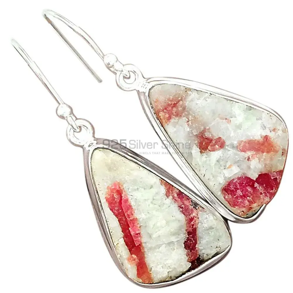 Natural Cinnabar Gemstone Earrings In 925 Sterling Silver Jewelry 925SE2369_6