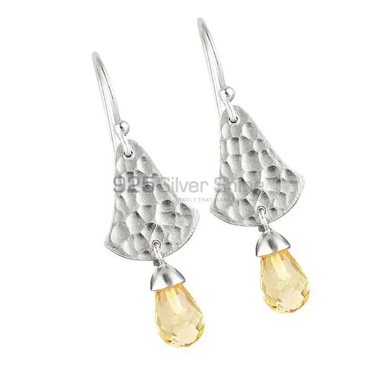 Natural Citrine Gemstone Earrings In Fine 925 Sterling Silver 925SE1849_1