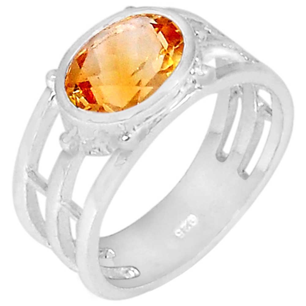 Natural Citrine Gemstone Rings In 925 Sterling Silver 925SR923_0