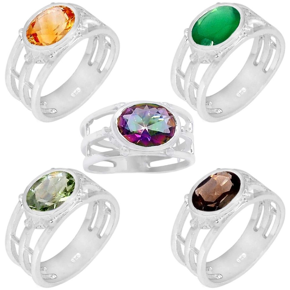 Natural Citrine Gemstone Rings In 925 Sterling Silver 925SR923_2