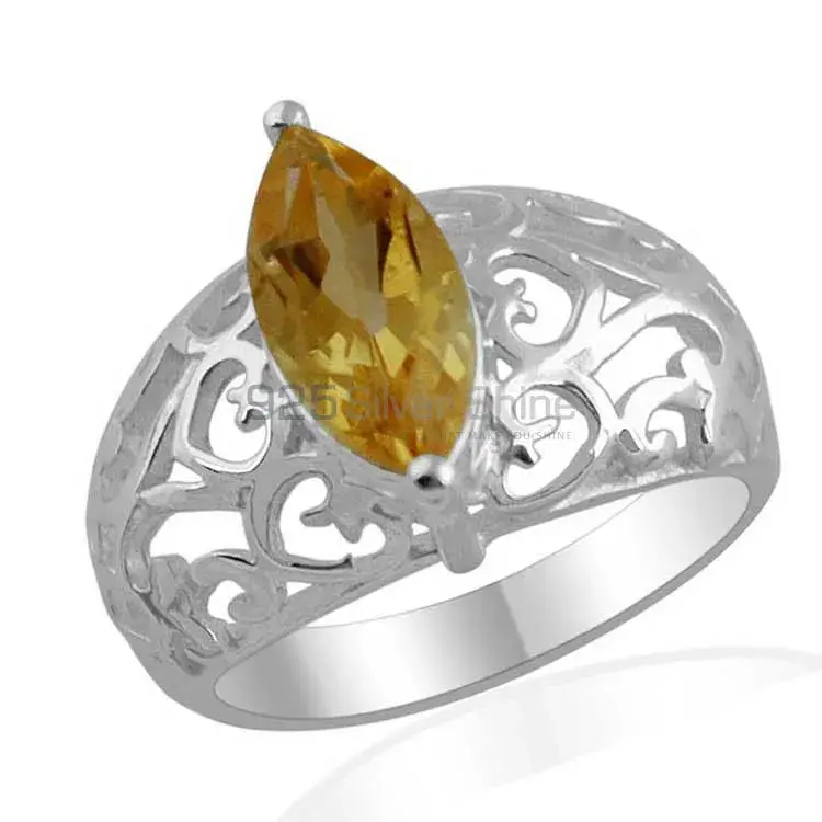 Citrine Gemstone Silver Rings Jewelry 925SR1375_1
