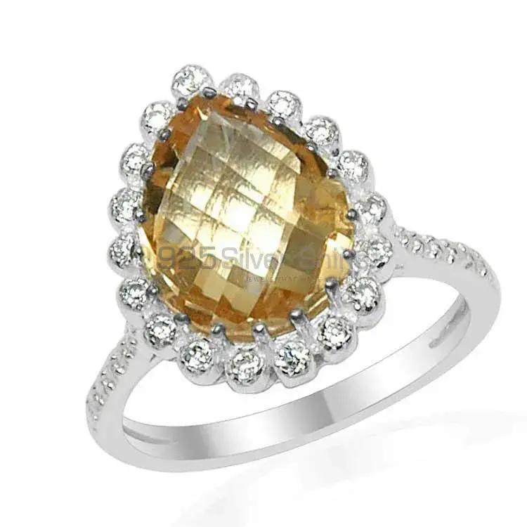 Stunning Citrine Cut Stone Silver Rings 925SR1533_1