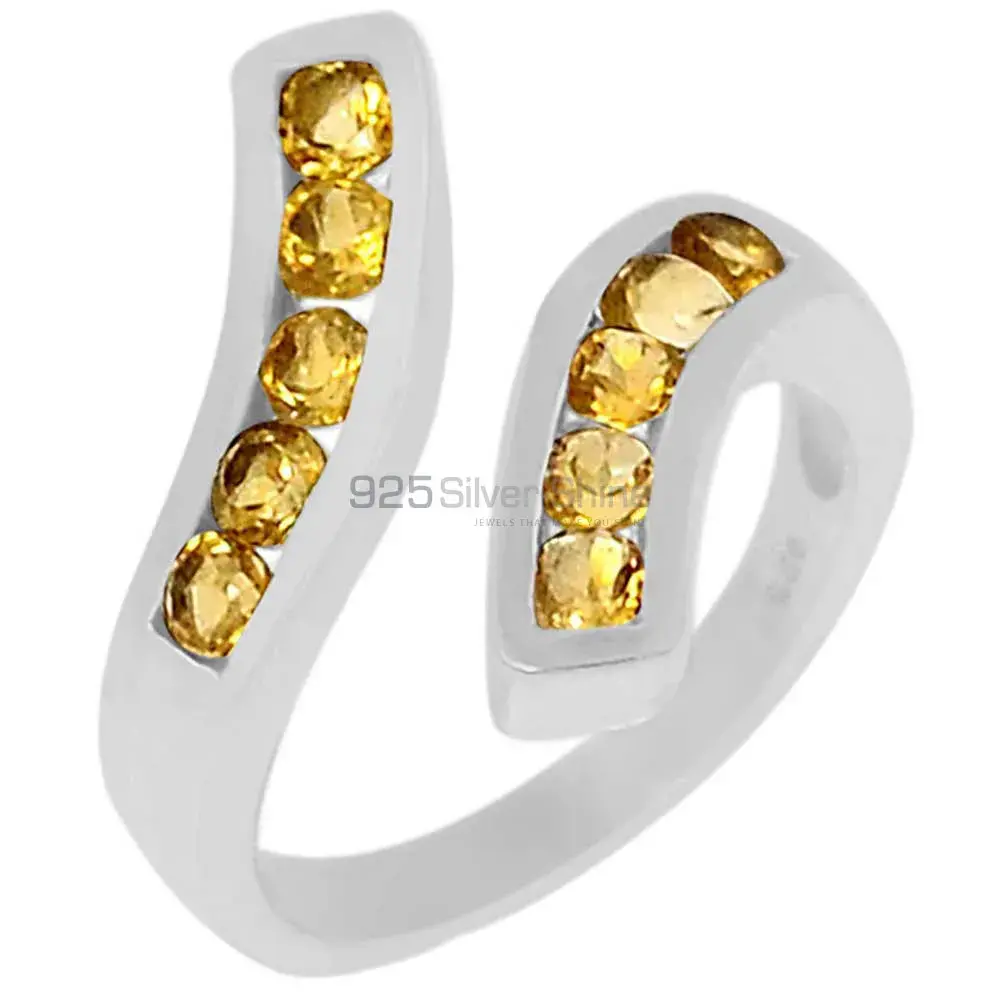 Natural Citrine Semi Precious Gemstone Ring In 925 Solid Silver 925SR063-4_1
