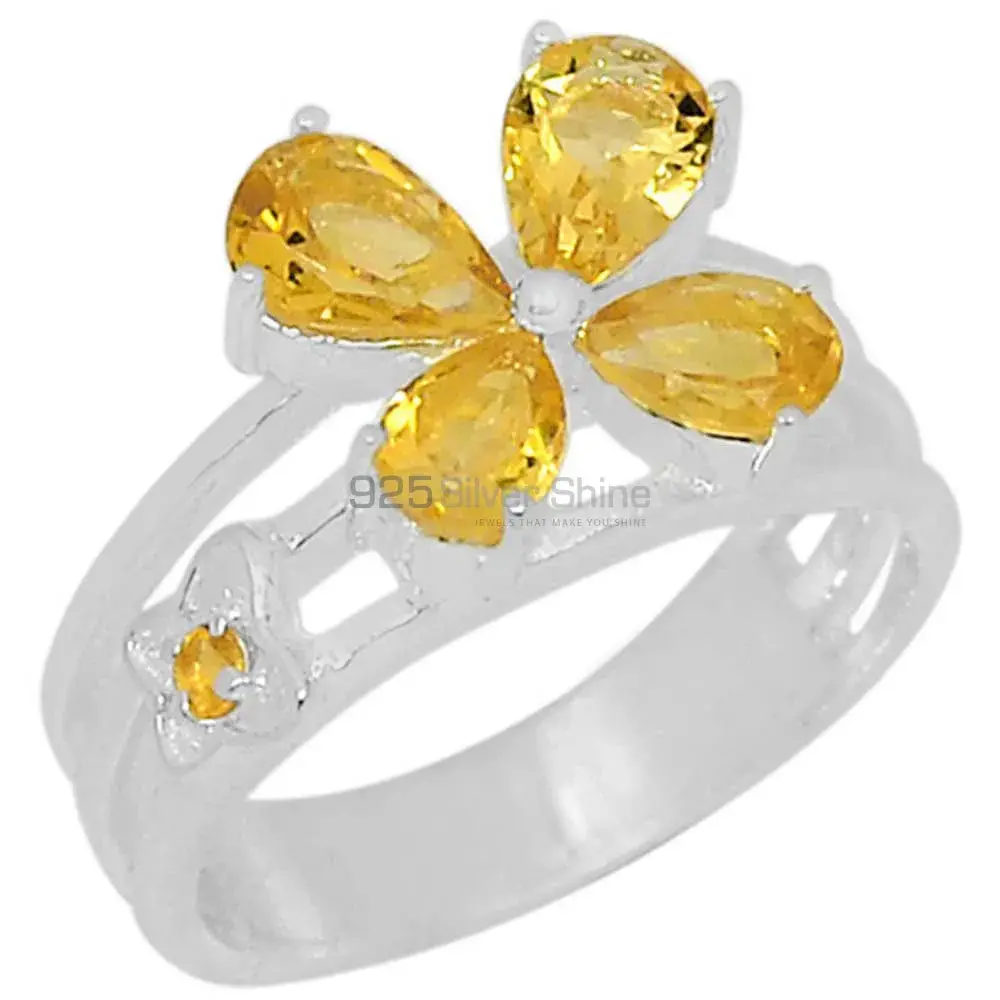 Natural Citrine Semi Precious Gemstone Ring In Solid Silver 925SR097-4_0