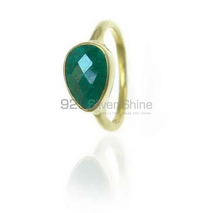 Natural Dyed Emerald Gemstone Rings In 925 Sterling Silver 925SR3829