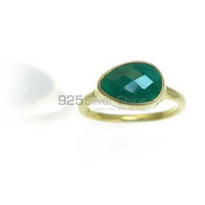 Natural Dyed Emerald Gemstone Rings In 925 Sterling Silver 925SR3829_0