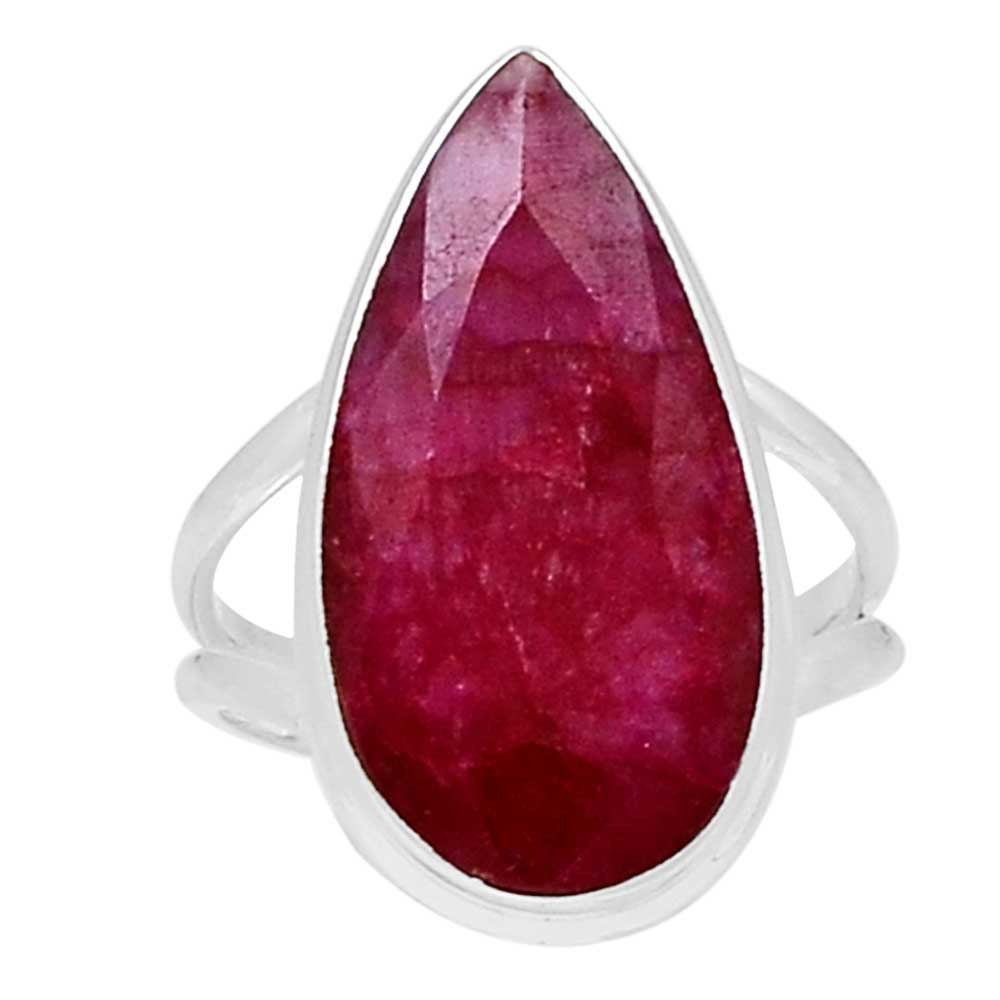 Natural Dyed Ruby Gemstone Rings In Fine 925 Sterling Silver 925SR1008_0