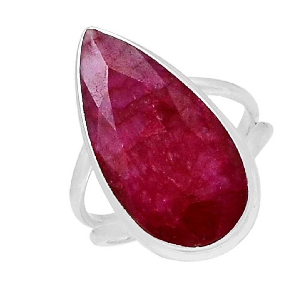 Natural Dyed Ruby Gemstone Rings In Fine 925 Sterling Silver 925SR1008_1