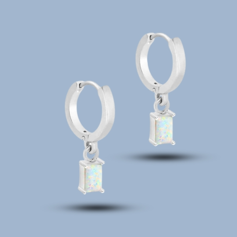 Natural Ethiopian Opal Gemstone 925 Sterling Silver Helix Earring Hoop 925She275_0