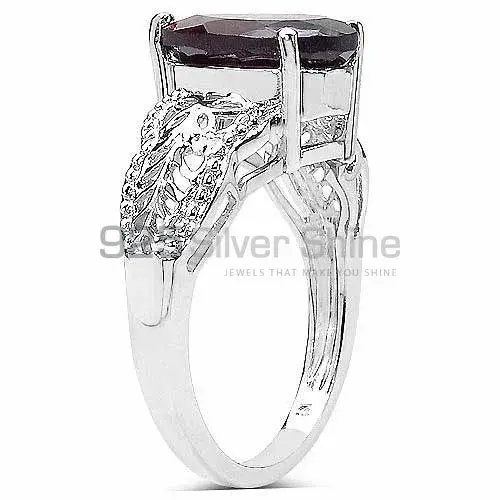 Garnet Pear Gemstone Sterling Silver Rings 925SR3231_1