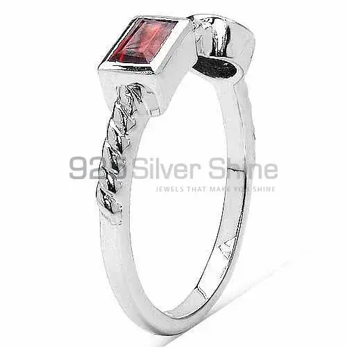 Natural Garnet Tow Stone Sterling Silver Rings 925SR3225_1