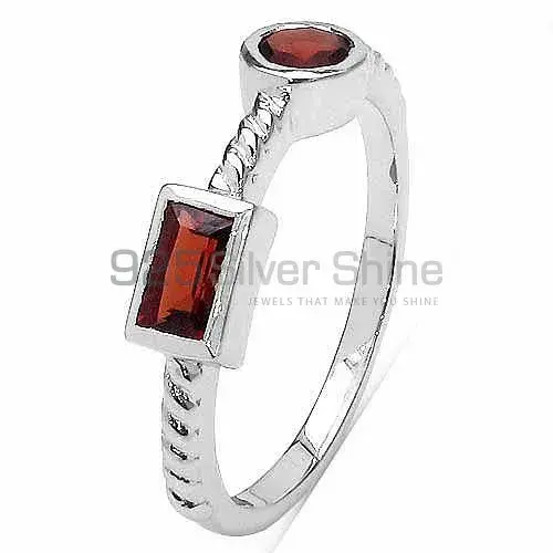 Natural Garnet Tow Stone Sterling Silver Rings 925SR3225_2