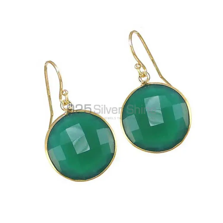 Natural Green Onyx Gemstone Earrings In 925 Sterling Silver Jewelry 925SE1946_1