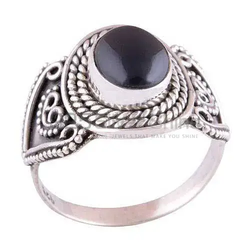 Natural Black Onyx Gemstone Rings In 925 Sterling Silver Jewelry 925SR2976_1