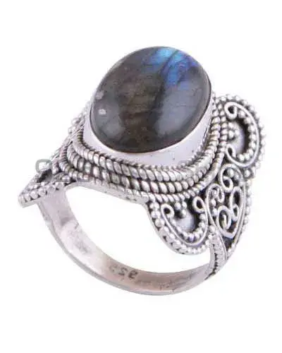 Natural Labradorite Gemstone Rings In 925 Sterling Silver 925SR3025_1