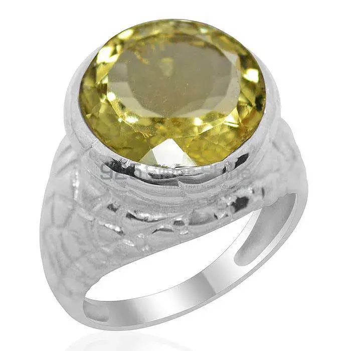 Natural Lemon Topaz Gemstone Rings In 925 Sterling Silver Jewelry 925SR2180