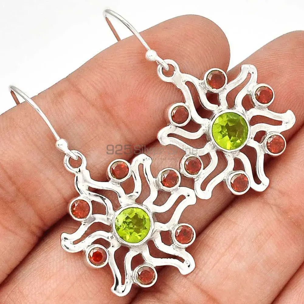 Natural Multi Gemstone Earrings In 925 Sterling Silver 925SE2023_0