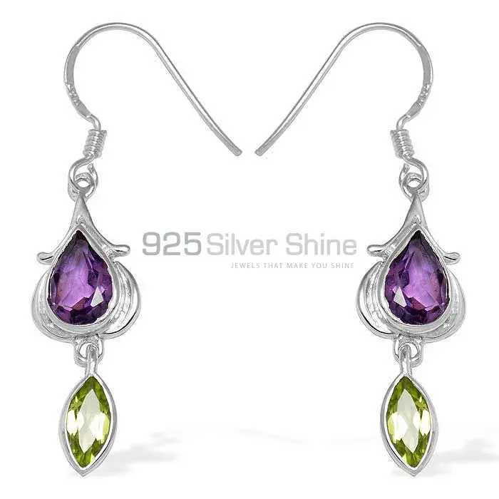 Natural Multi Gemstone Earrings In Solid 925 Silver 925SE1101_0