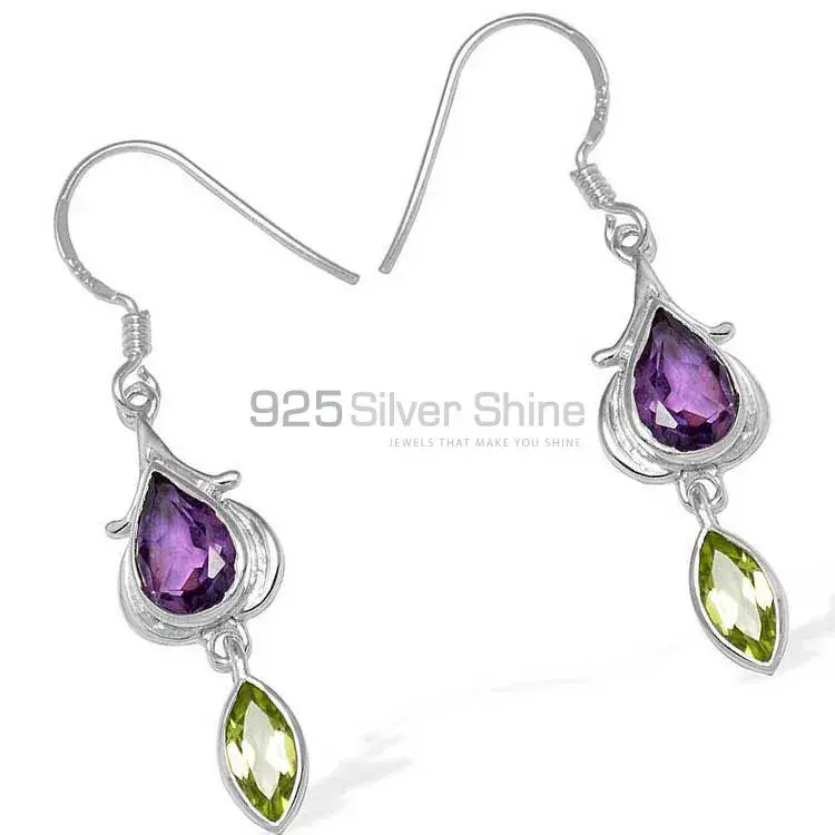 Natural Multi Gemstone Earrings In Solid 925 Silver 925SE1101_1