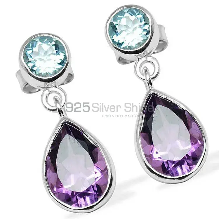 Natural Multi Gemstone Earrings In 925 Sterling Silver Jewelry 925SE1131_1