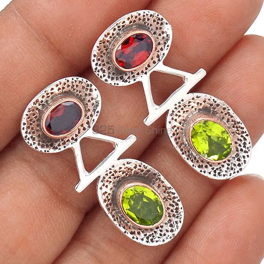 Natural Multi Gemstone Earrings In 925 Sterling Silver Jewelry 925SE2129_1