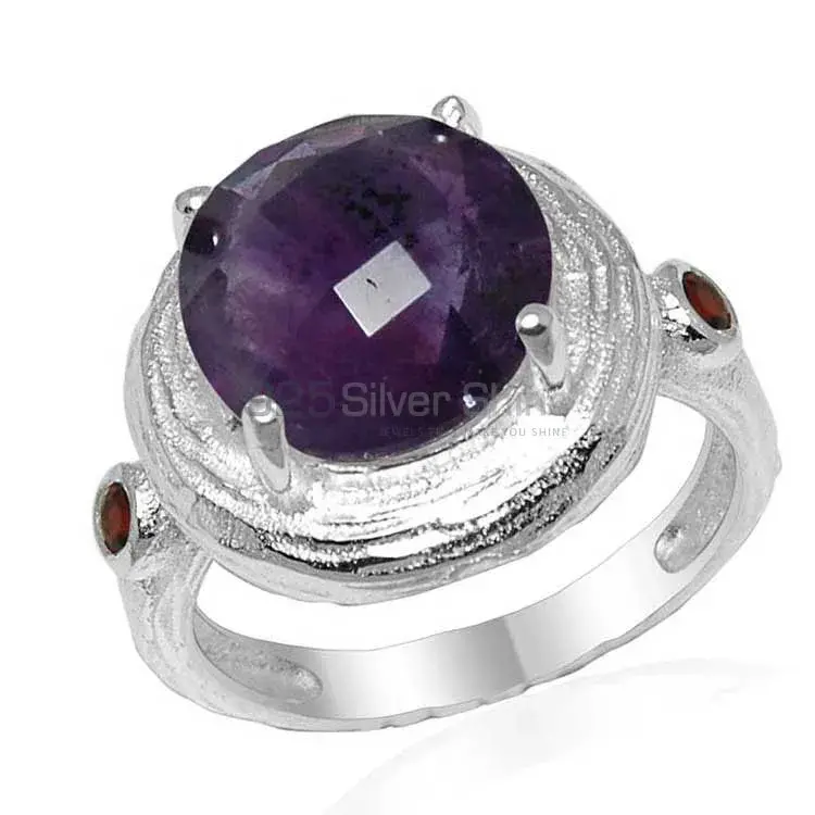 Natural Multi Gemstone Rings In Solid 925 Silver 925SR1609_1