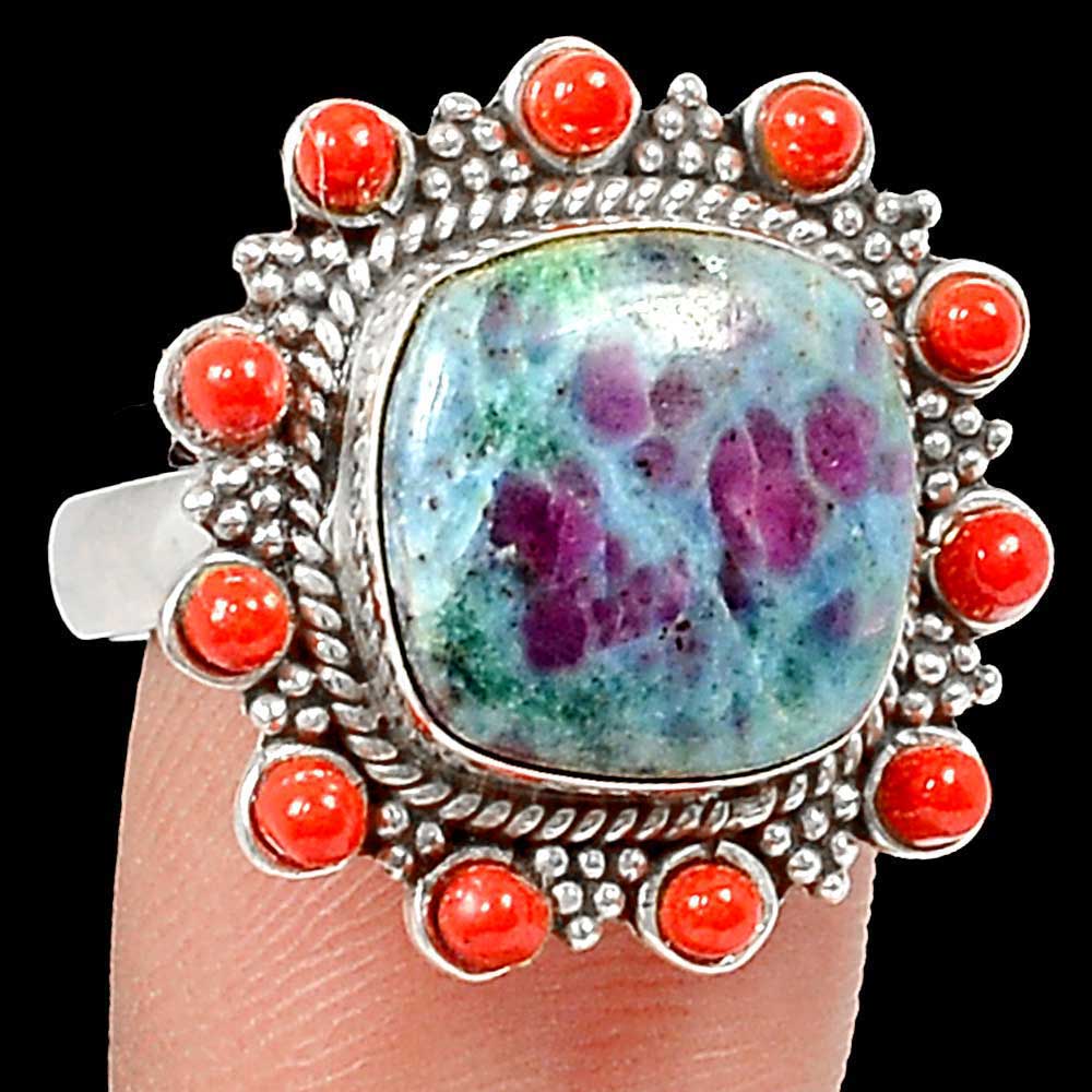 Natural Multi Gemstone Rings In 925 Sterling Silver Jewelry 925SR1026