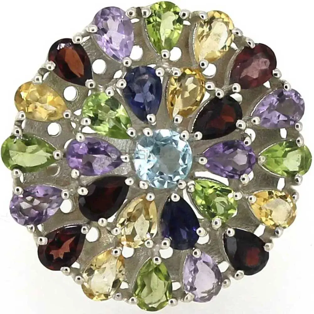 Natural Multi Tourmaline Gemstone Ring In Sterling Silver 925SR046_0