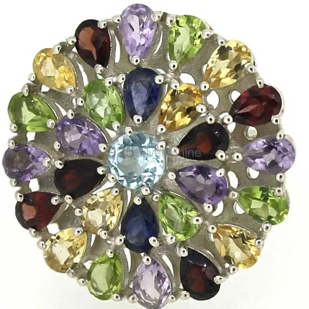 Natural Multi Tourmaline Gemstone Ring In Sterling Silver 925SR046_1