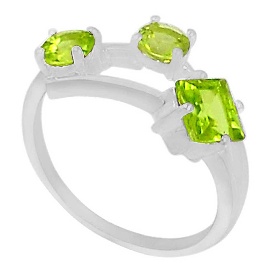 Natural Peridot Gemstone Rings In 925 Sterling Silver Jewelry 925SR953_0