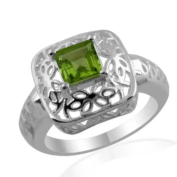 Filigree Design Sterling Silver Peridot Rings 925SR1372_1