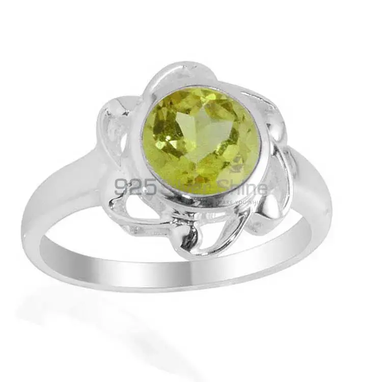 Lutes Design Sterling Silver Peridot Rings For Women's 925SR2101_1