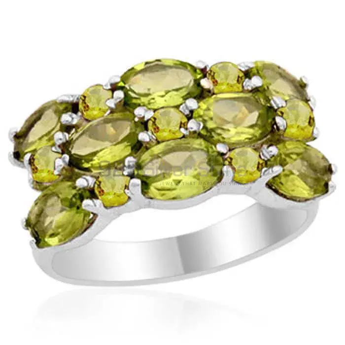 Natural Peridot Gemstone Rings In 925 Sterling Silver Jewelry 925SR1788