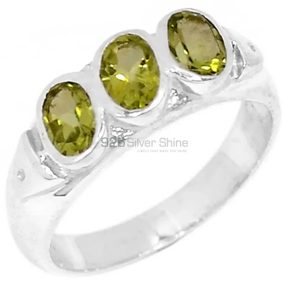 Natural Peridot Semi Precious Gemstone Ring In Solid Silver 925SR079-1_0