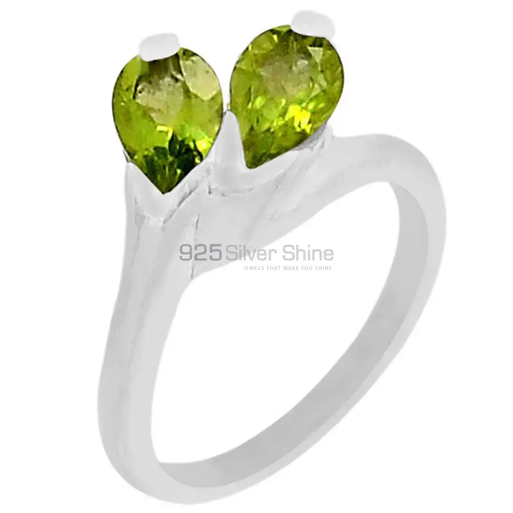 Natural Peridot Semi Precious Gemstone Ring In Sterling Silver 925SR069-2_0