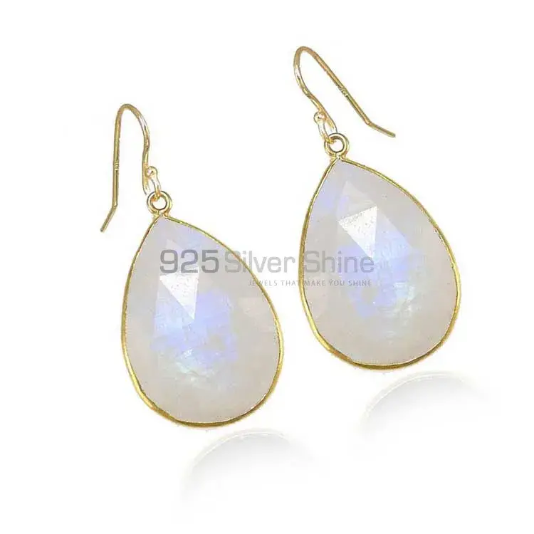 Natural Rainbow Moonstone Earrings In Fine 925 Sterling Silver 925SE1928_1
